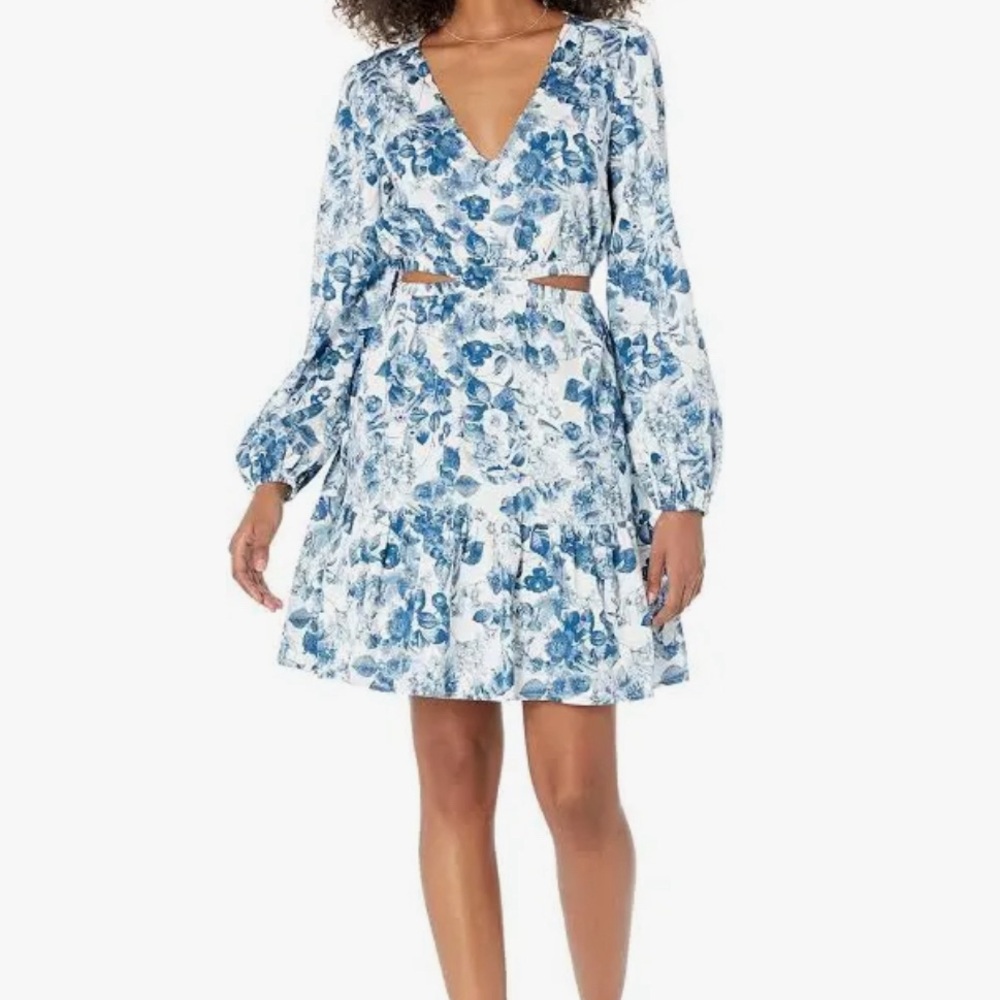 The Drop Sita Short Cut Out Sateen Dress Size L NWT